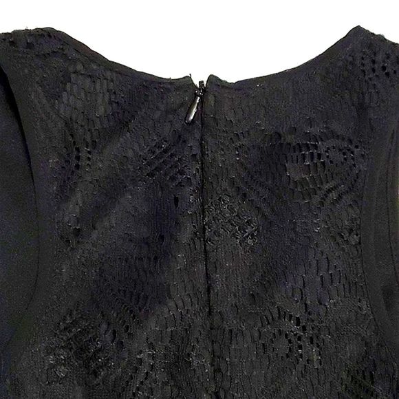 Socialite Black Laced Top Accordion Chiffon Chic Party Wedding Mini Dress XS - Picture 6 of 11